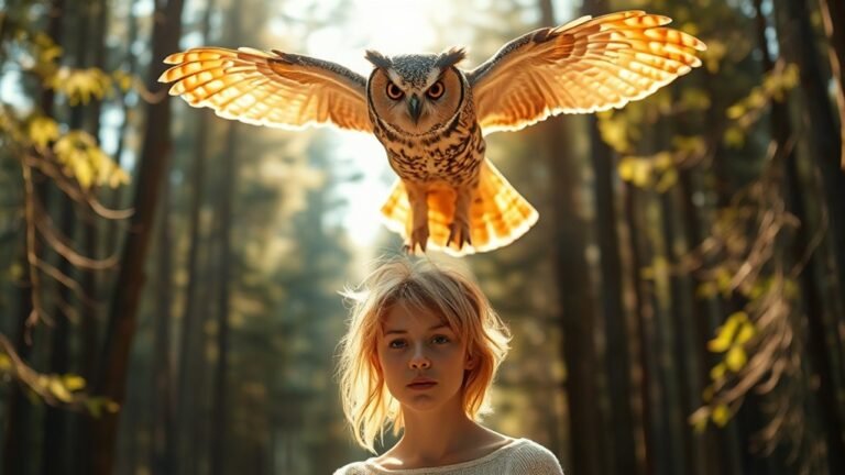owl landing symbolizes awakening